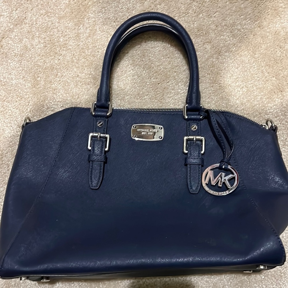 Michael Kors Blue Saffiano leather purse